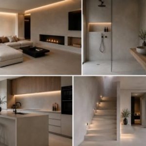 minimalist decorative finishes in soft neutral earthy ton
