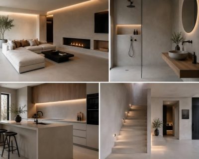 minimalist decorative finishes in soft neutral earthy ton