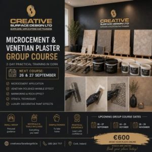 microcement training course Cork September 2026