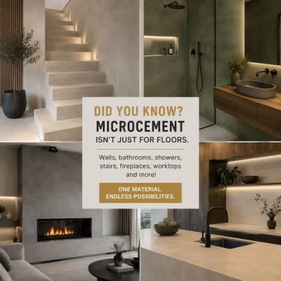 microcement uses on walls floors bathrooms and furniture